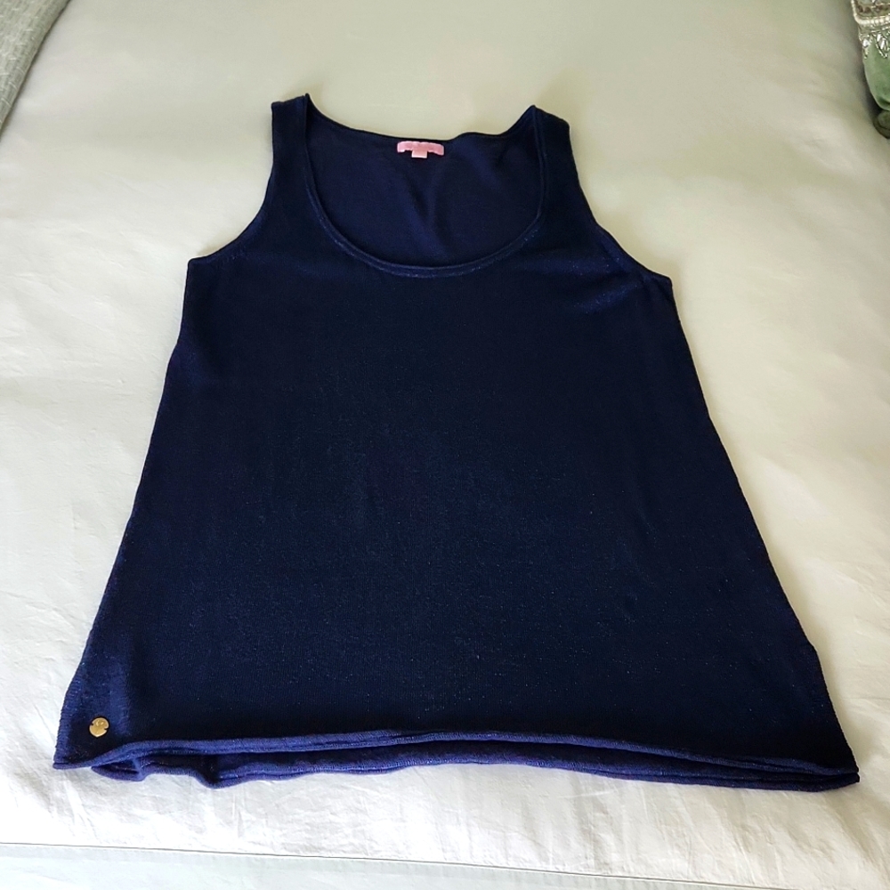 Lilly Pulitzer Tunic Top Navy with a Sparkle L